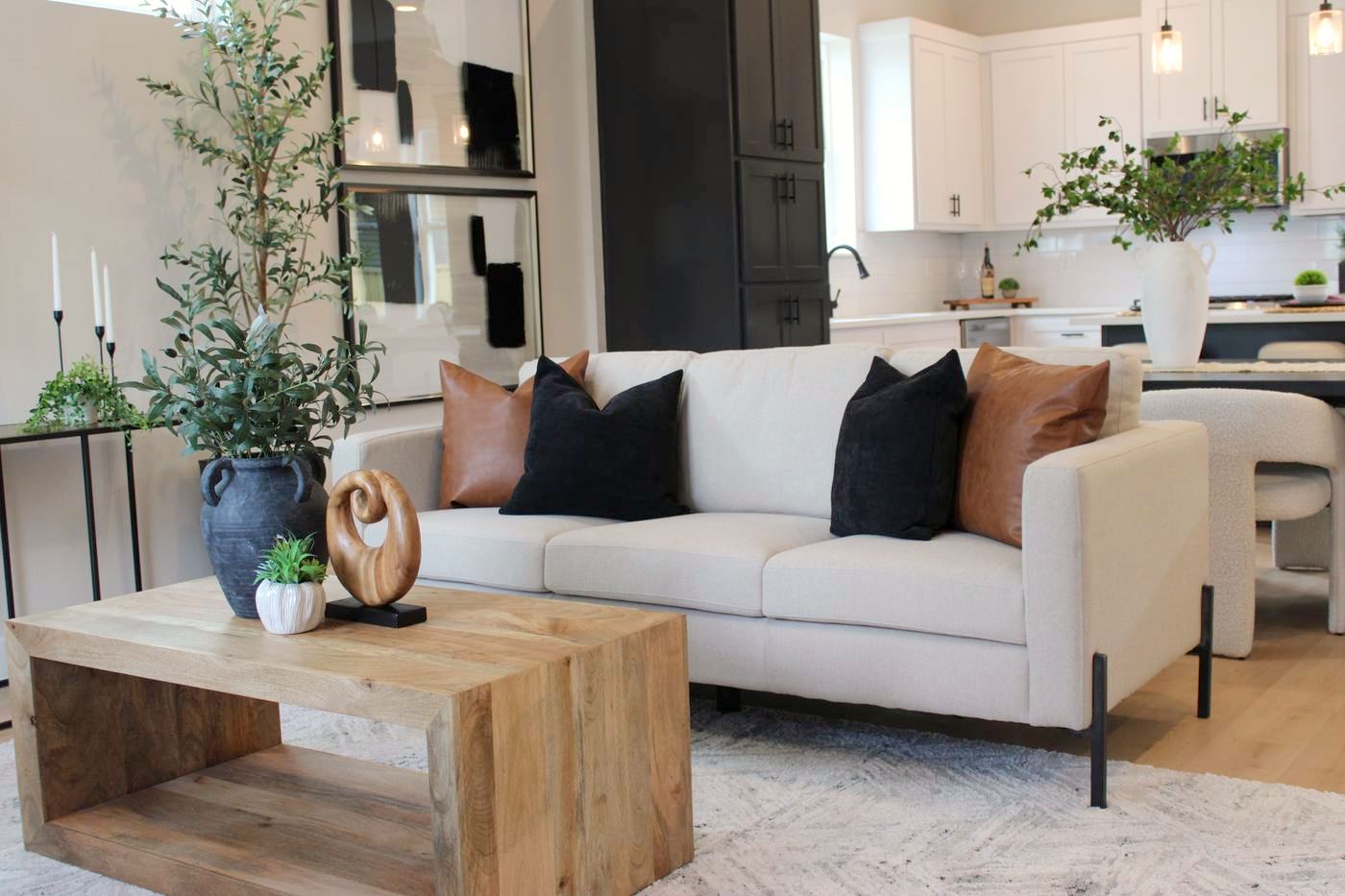 Living room staged by Houston Furniture Rentals