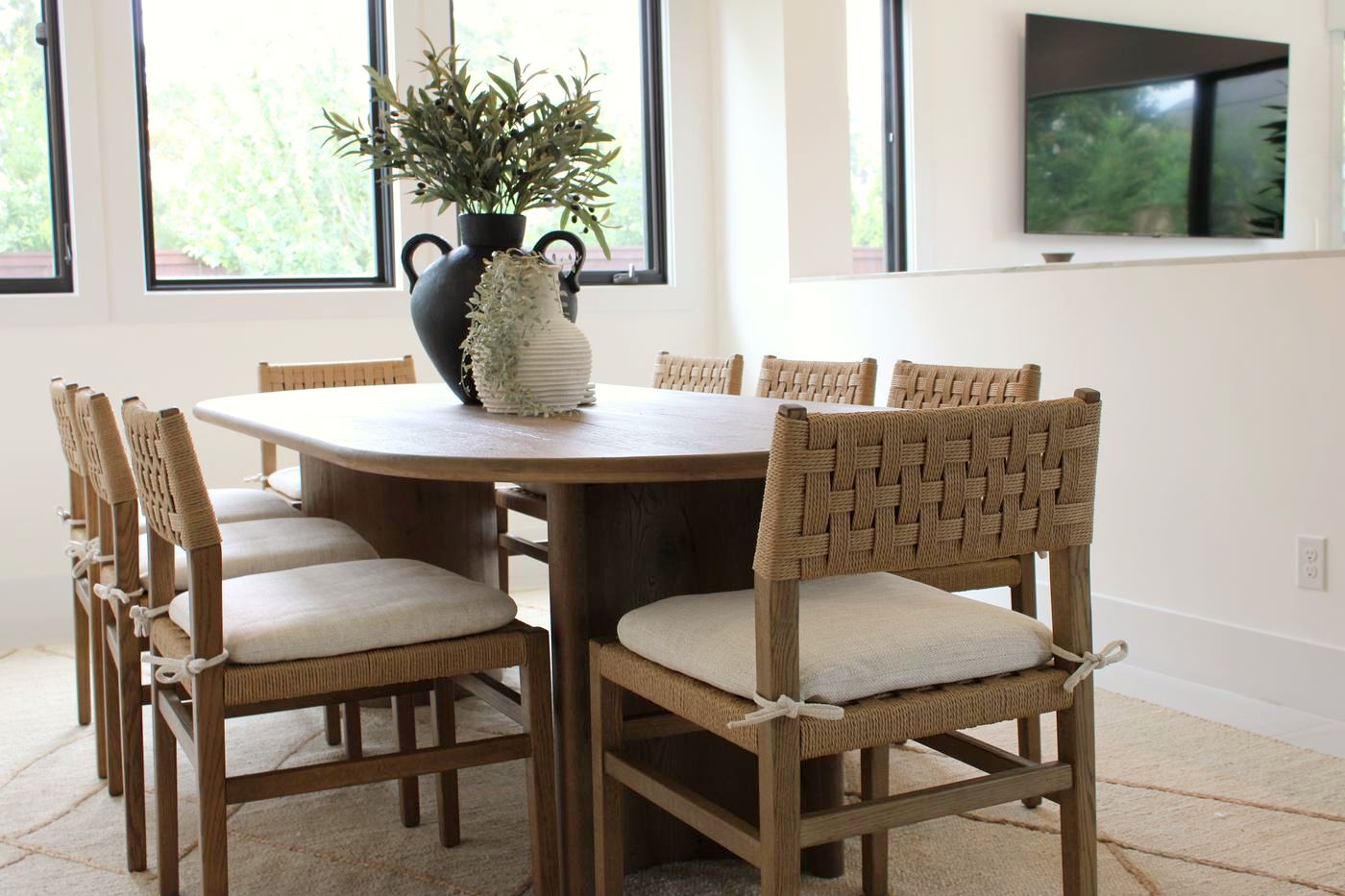 Dining room staged by Houston Furniture Rentals
